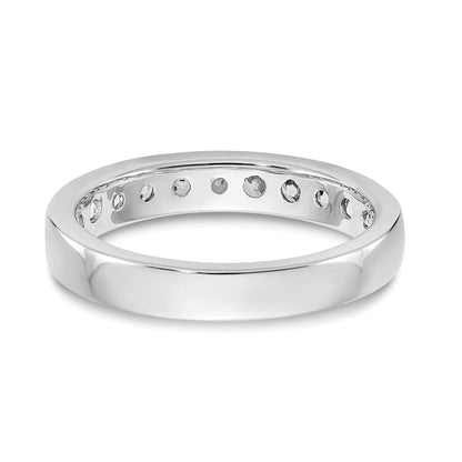 0.77ct. CZ Solid Real 14K White Gold 11-Stone Channel Wedding Band Ring
