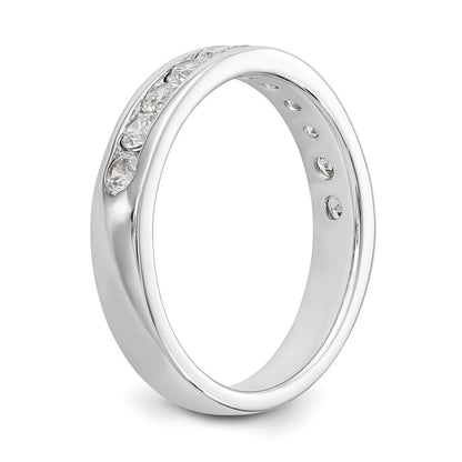 14k White Gold 11-Stone 3/4 carat Round Diamond Complete Channel Band