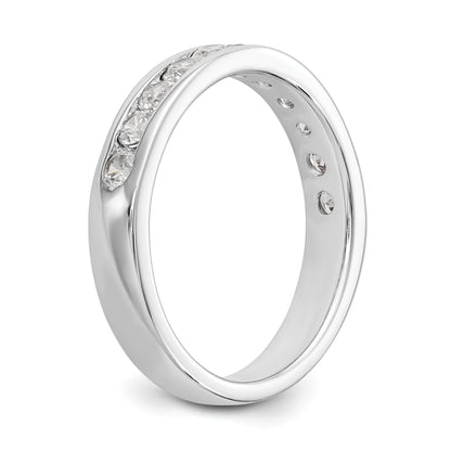 0.77ct. CZ Solid Real 14K White Gold 11-Stone Channel Wedding Band Ring