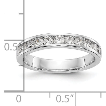 0.77ct. CZ Solid Real 14K White Gold 11-2.6mm Channel Wedding Band Ring