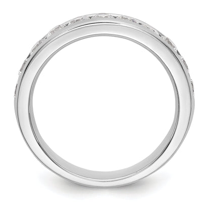 0.99ct. CZ Solid Real 14K White Gold 11-2.8mm Stone Channel Wedding Band Ring