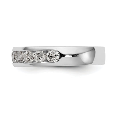 0.99ct. CZ Solid Real 14K White Gold 11-2.8mm Stone Channel Wedding Band Ring