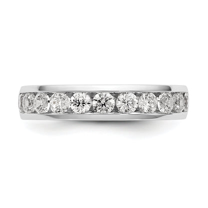 0.99ct. CZ Solid Real 14K White Gold 11-2.8mm Stone Channel Wedding Band Ring