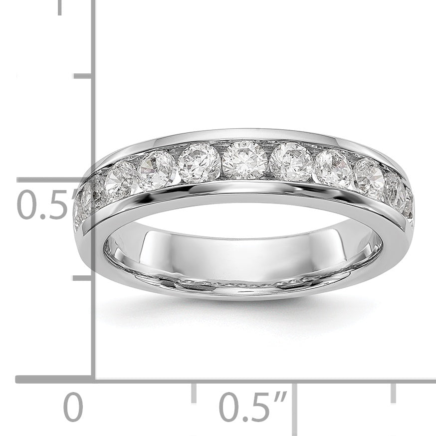 0.99ct. CZ Solid Real 14K White Gold 11-2.8mm Stone Channel Wedding Band Ring
