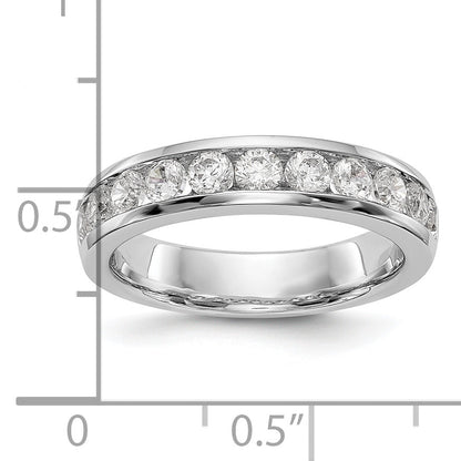 0.99ct. CZ Solid Real 14K White Gold 11-2.8mm Stone Channel Wedding Band Ring