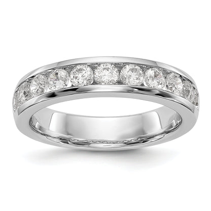 0.99ct. CZ Solid Real 14K White Gold 11-Stone Channel Wedding Band Ring