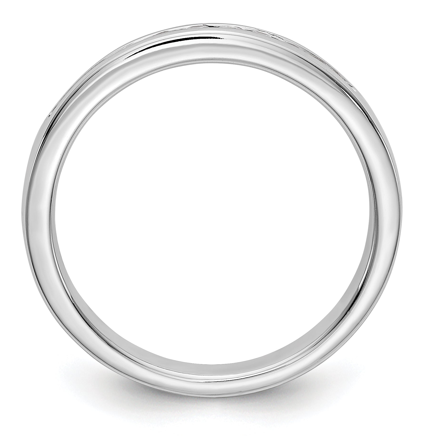 0.19ct. CZ Solid Real 14K White Gold  11-1.6mmStone Channel Wedding Band Ring