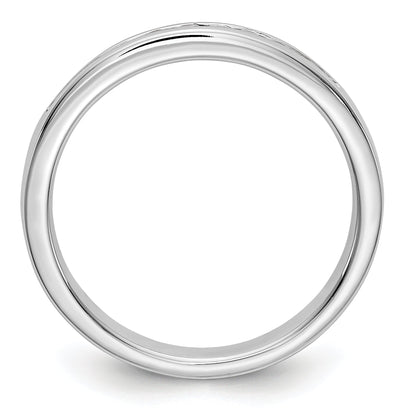 0.19ct. CZ Solid Real 14K White Gold  11-1.6mmStone Channel Wedding Band Ring