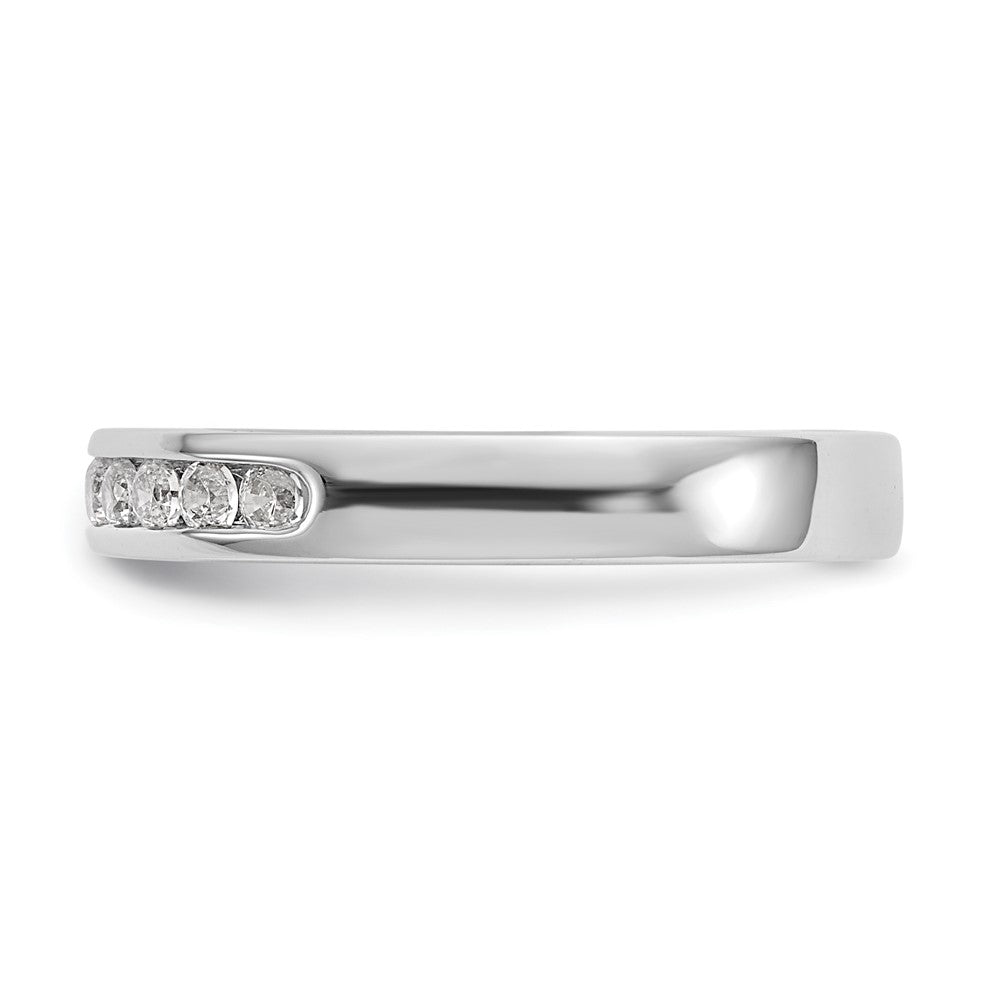 14K White Gold 11-Stone Real Diamond Channel Band