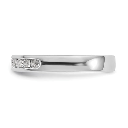 14K White Gold 11-Stone Real Diamond Channel Band
