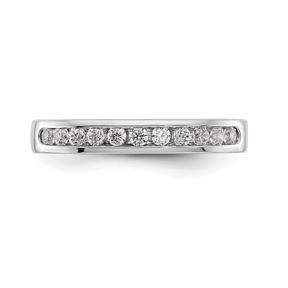 14K White Gold 11-Stone Real Diamond Channel Band