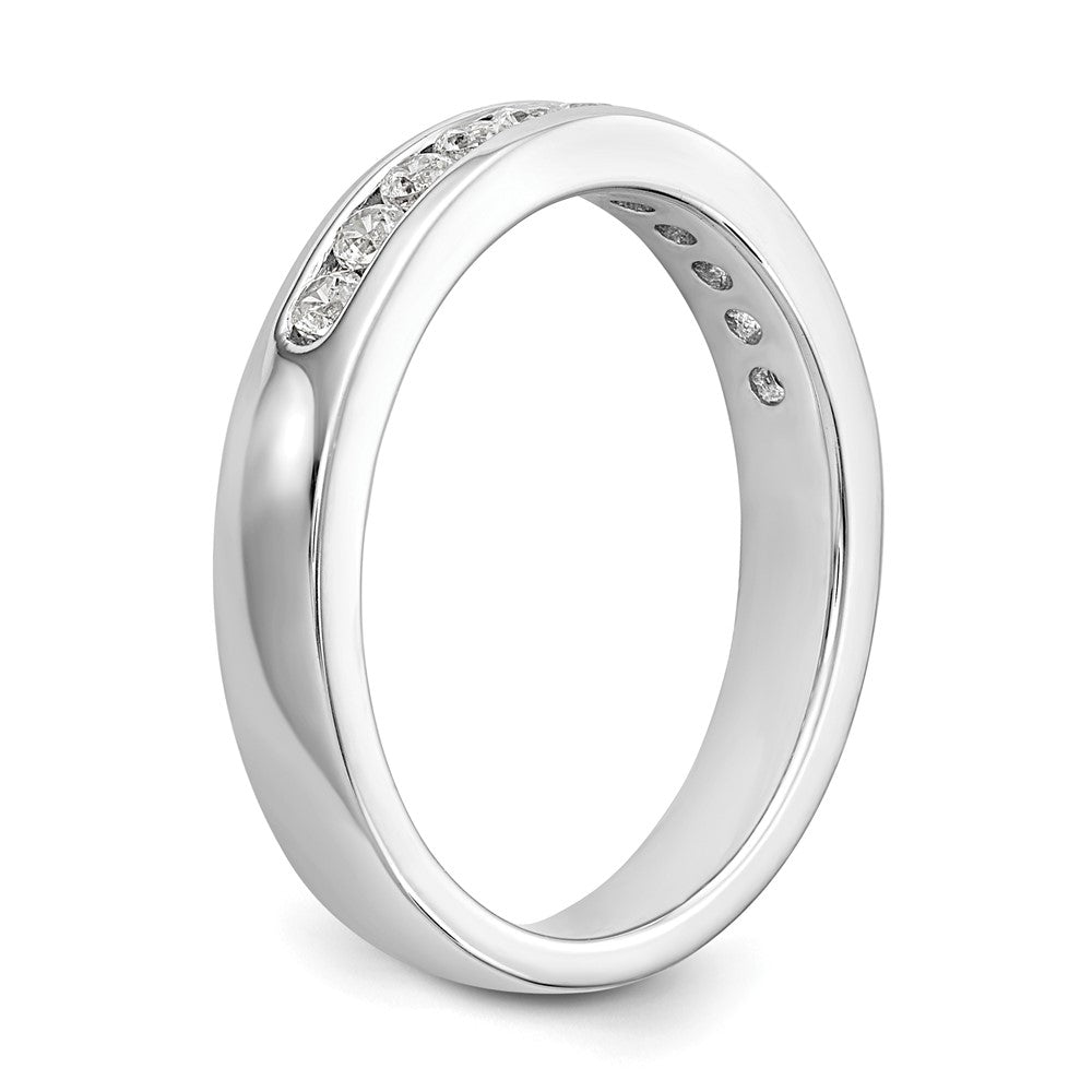 14K White Gold 11-Stone Real Diamond Channel Band