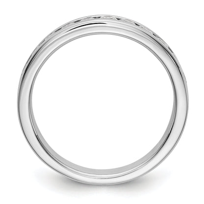0.55ct. CZ Solid Real 14K White Gold 11-2.3mm Stone Channel Wedding Band Ring