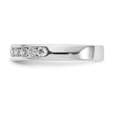 0.55ct. CZ Solid Real 14K White Gold 11-2.3mm Stone Channel Wedding Band Ring