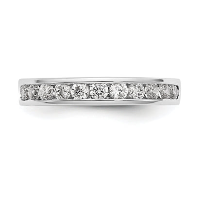 0.55ct. CZ Solid Real 14K White Gold 11-2.3mm Stone Channel Wedding Band Ring
