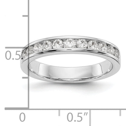 0.55ct. CZ Solid Real 14K White Gold 11-2.3mm Stone Channel Wedding Band Ring