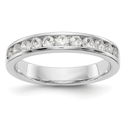 0.55ct. CZ Solid Real 14K White Gold 11-2.3mm Stone Channel Wedding Band Ring