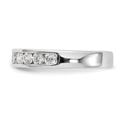 0.77ct. CZ Solid Real 14K White Gold 11-2.6mm Stone Channel Wedding Band Ring