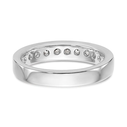 0.77ct. CZ Solid Real 14K White Gold 11-2.6mm Stone Channel Wedding Band Ring