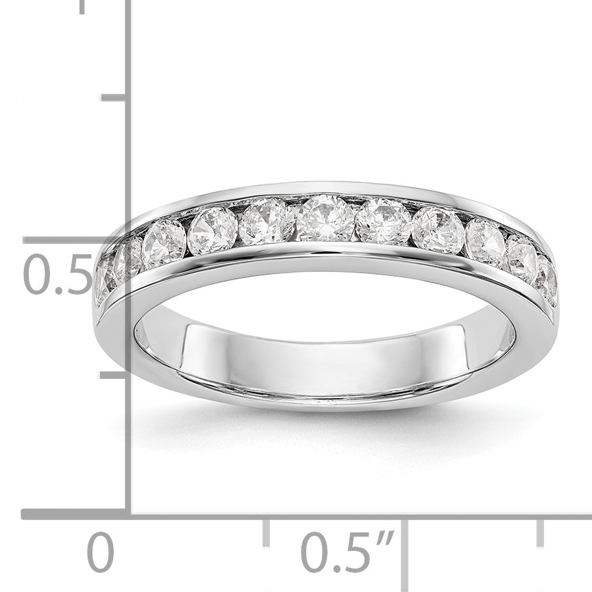 0.77ct. CZ Solid Real 14K White Gold 11-2.6mm Stone Channel Wedding Band Ring