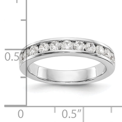 0.77ct. CZ Solid Real 14K White Gold 11-2.6mm Stone Channel Wedding Band Ring