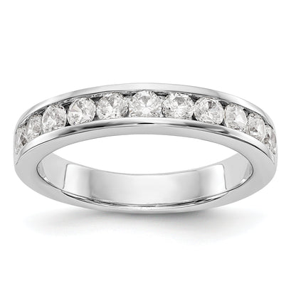 0.77ct. CZ Solid Real 14K White Gold 11-2.6mm Stone Channel Wedding Band Ring