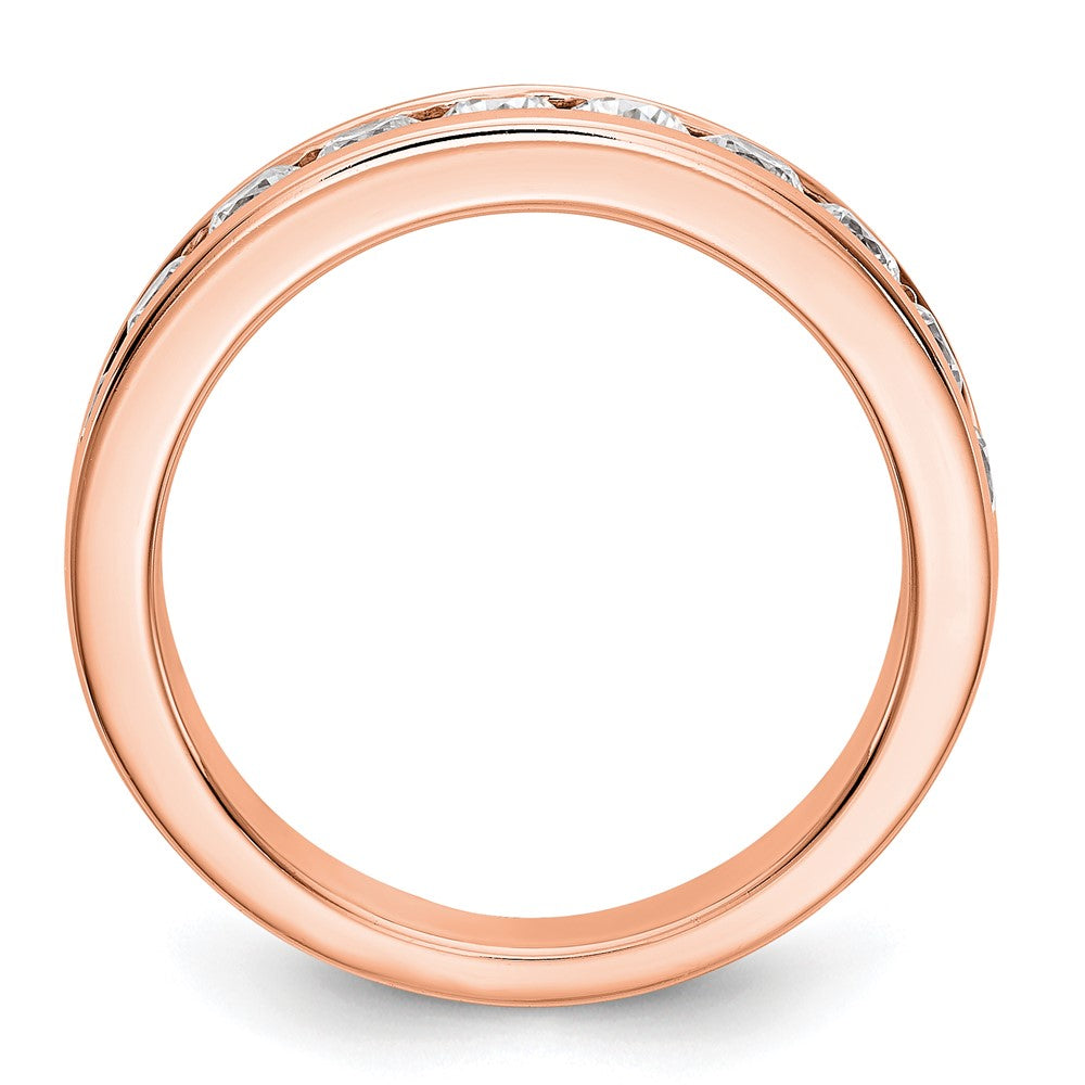 14K Rose Gold 11-Stone Real Diamond Channel Band