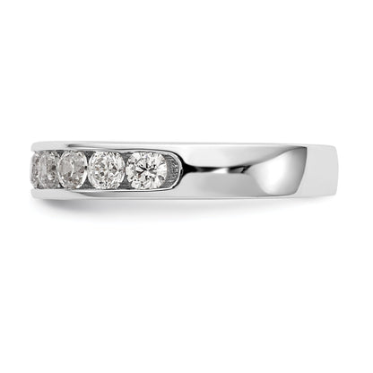 1.02ct. CZ Solid Real 14K White Gold 11-2.9mm Stone Channel Wedding Band Ring