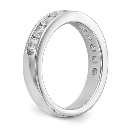 1.02ct. CZ Solid Real 14K White Gold 11-Stone Channel Wedding Band Ring