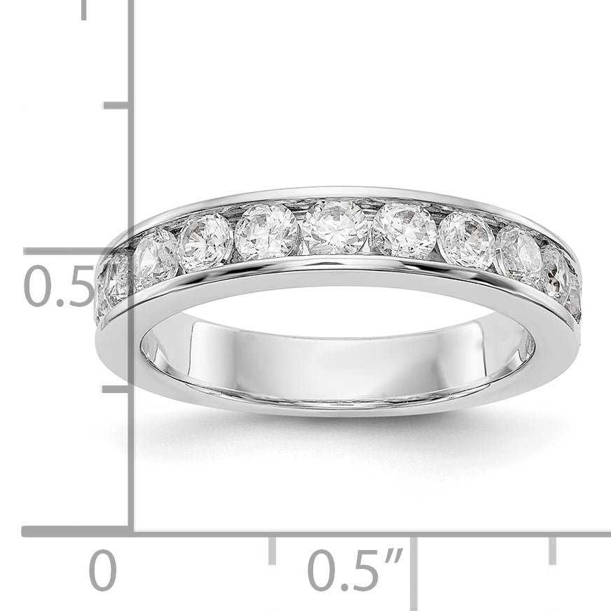 1.02ct. CZ Solid Real 14K White Gold 11-2.9mm Stone Channel Wedding Band Ring