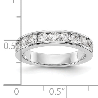 1.02ct. CZ Solid Real 14K White Gold 11-2.9mm Stone Channel Wedding Band Ring