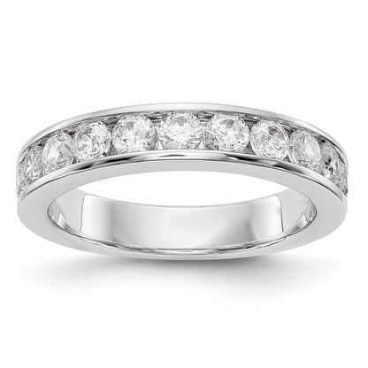 1.02ct. CZ Solid Real 14K White Gold 11-Stone Channel Wedding Band Ring