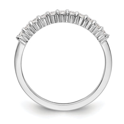 0.22ct. CZ Solid Real 14K White 11-Stone Wedding Band Ring