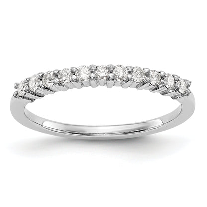 0.22ct. CZ Solid Real 14K White 11-Stone Wedding Band Ring