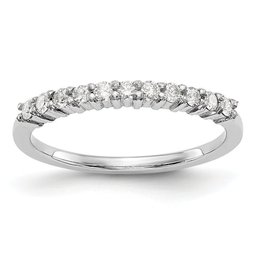 0.22ct. CZ Solid Real 14K White 11-Stone Wedding Band Ring