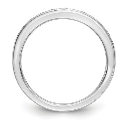 0.17ct. CZ Solid Real 14K White Gold Channel Wedding Band Ring