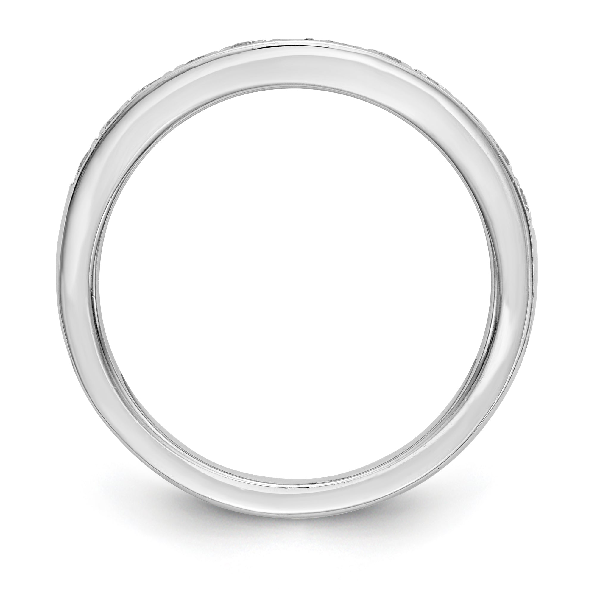 0.24ct. CZ Solid Real 14K White Gold Channel Wedding Band Ring