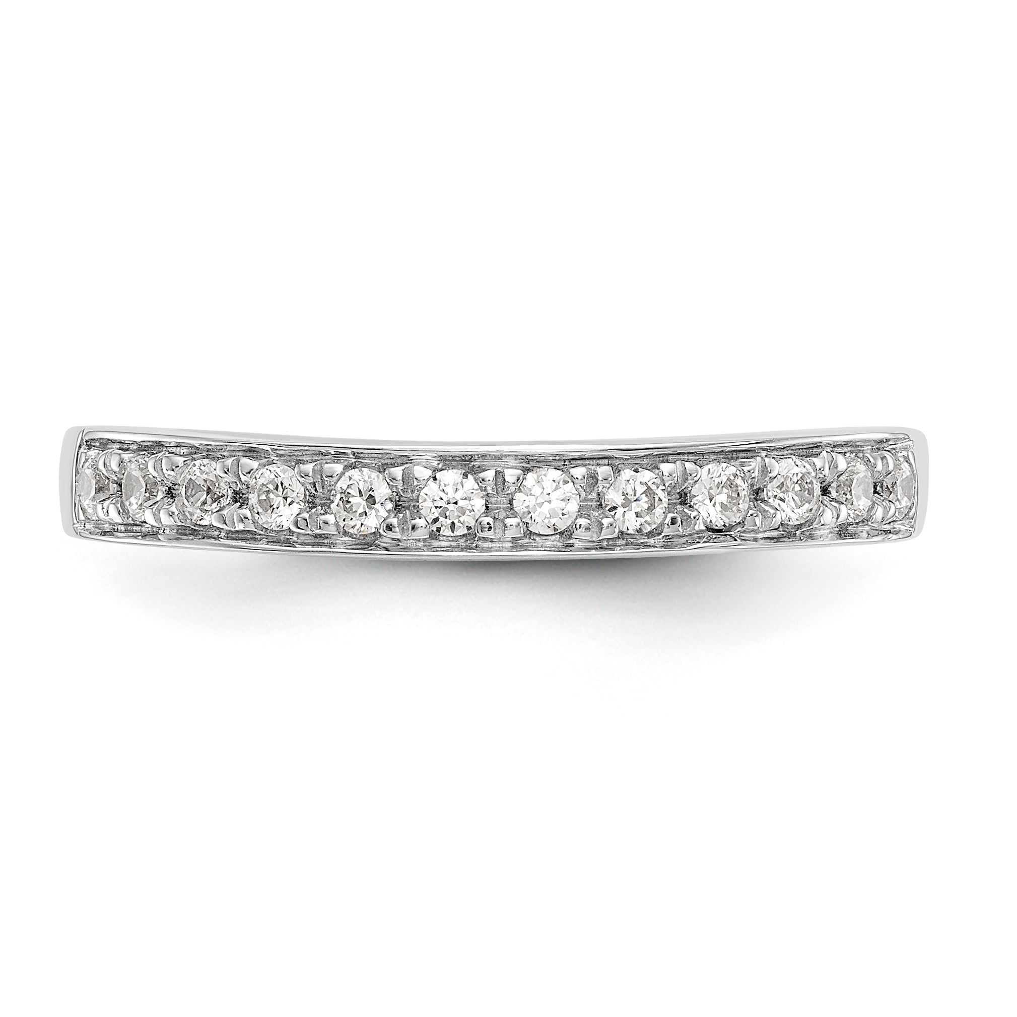 0.17ct. CZ Solid Real 14K White Gold Channel Wedding Band Ring