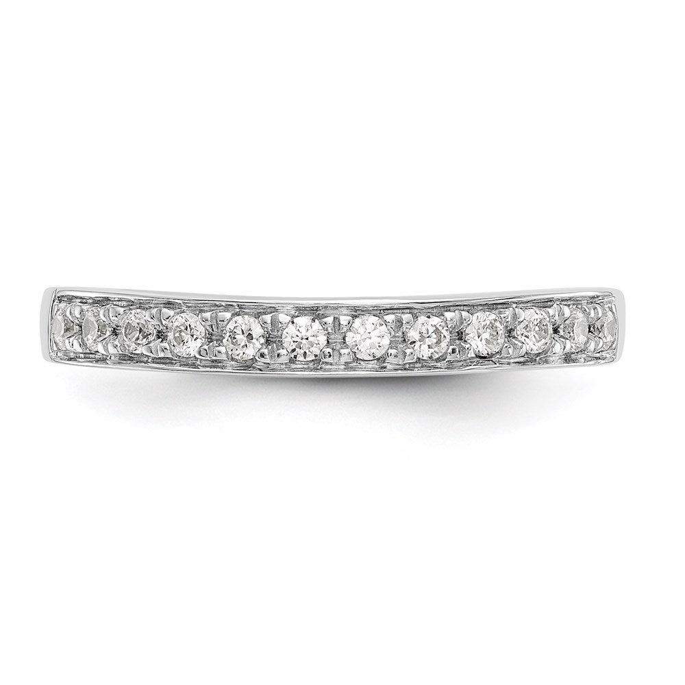 14K White Gold Real Diamond Channel Band