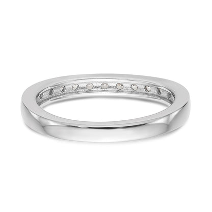 14K White Gold Real Diamond Channel Band
