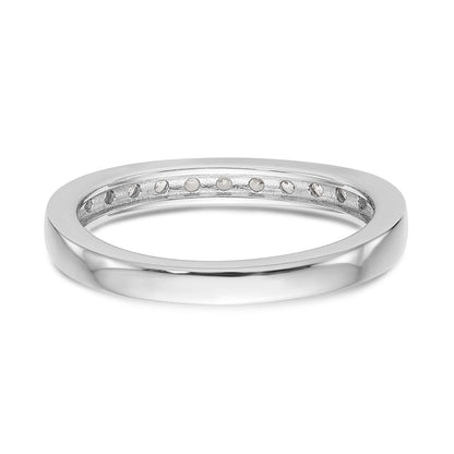 0.17ct. CZ Solid Real 14K White Gold Channel Wedding Band Ring