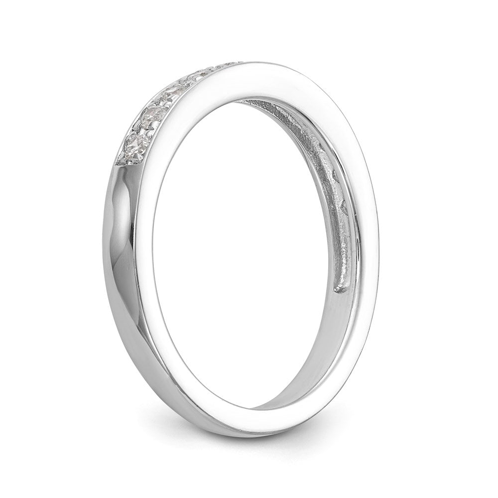 14K White Gold Real Diamond Channel Band