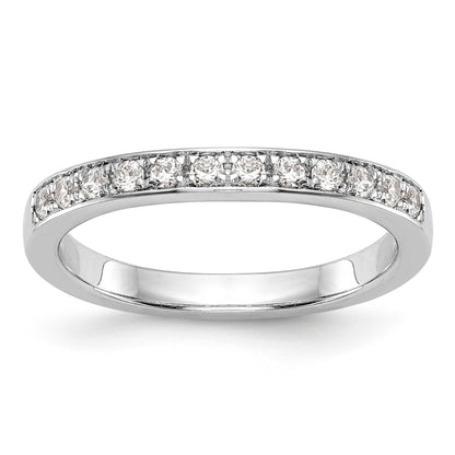 0.17ct. CZ Solid Real 14K White Gold Channel Wedding Band Ring