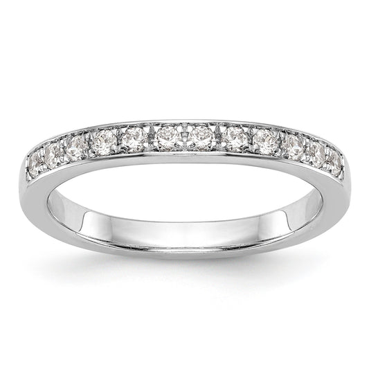 0.17ct. CZ Solid Real 14K White Gold Channel Wedding Band Ring