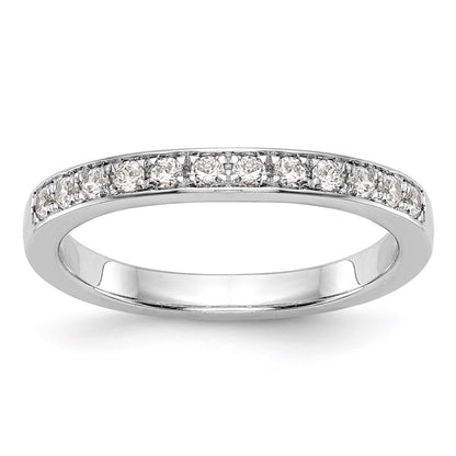 14K White Gold Real Diamond Channel Band