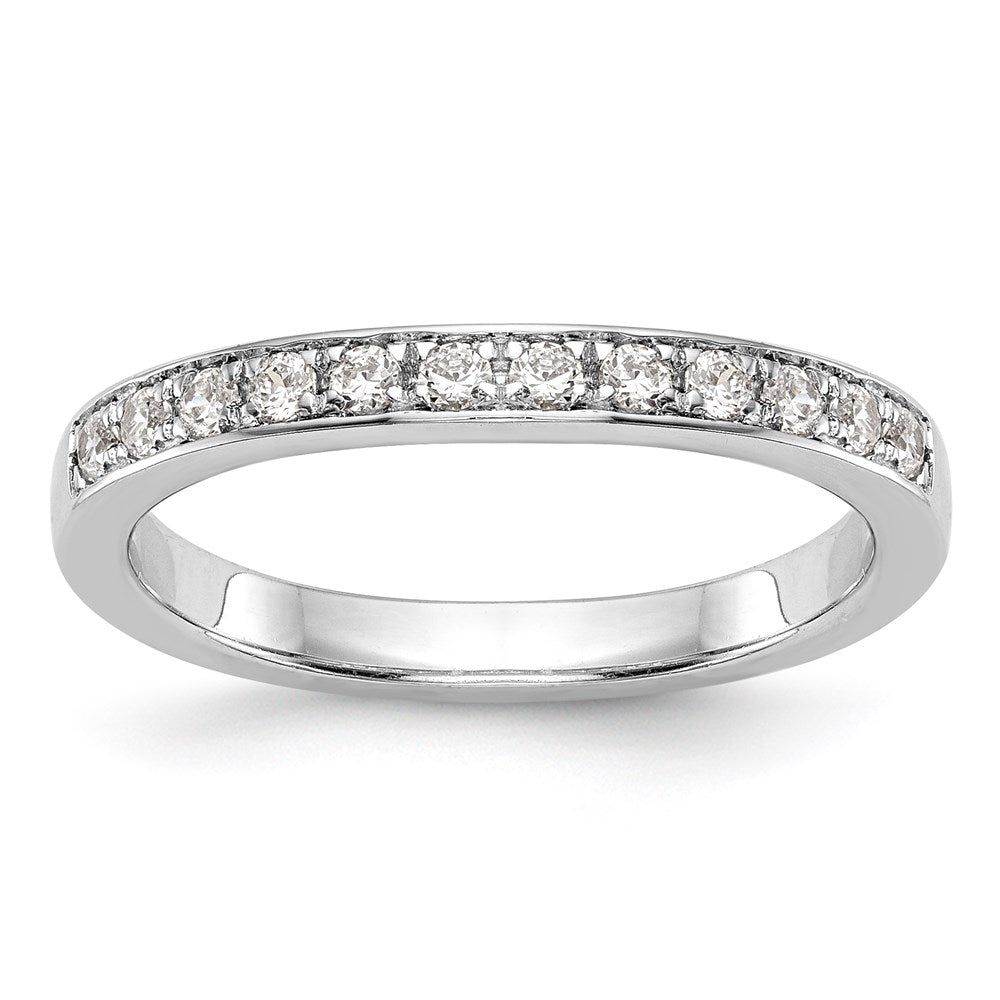 14K White Gold Real Diamond Channel Band