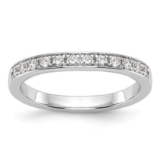 14K White Gold Real Diamond Channel Band