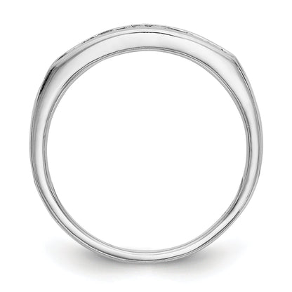 0.21ct. CZ Solid Real 14K White Gold Channel Wedding Band Ring
