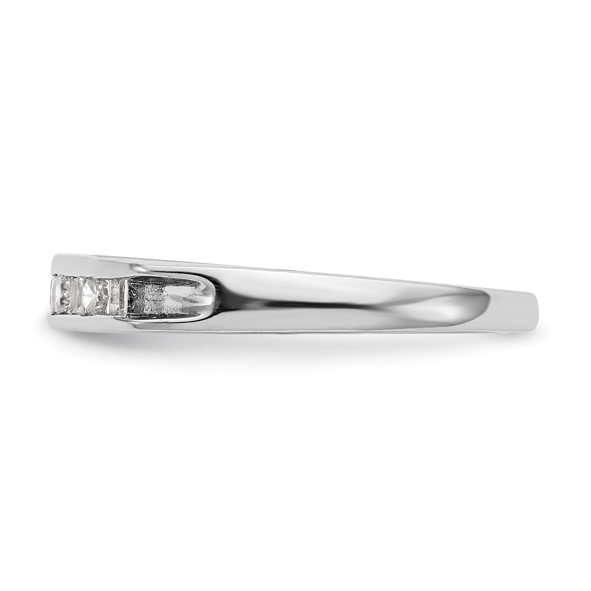 0.21ct. CZ Solid Real 14K White Gold Channel Wedding Band Ring
