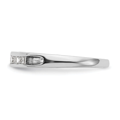 0.21ct. CZ Solid Real 14K White Gold Channel Wedding Band Ring